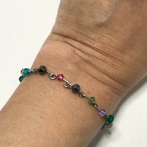 7" Swarovski and Hematite Link Bracelet